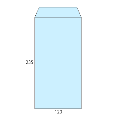 長3透けないコーティング パステルブルー80 (〒枠ナシ)