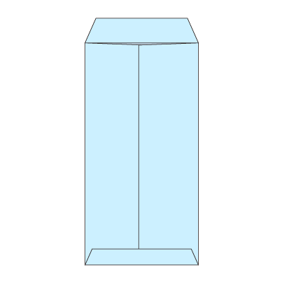 長3セロ窓1号 透けないコーティング パステルブルー (〒枠ナシ)
幅 x 天地：120 x 235mm
米坪：80g/m2