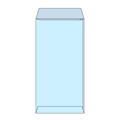 長3透けないコーティング パステルブルー80 (〒枠ナシ)
幅 x 天地：120 x 235mm
米坪：80g/m2