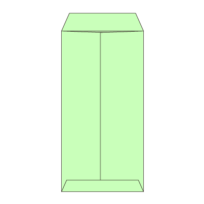 長3セロ窓1号 透けないコーティング パステルグリーン80 (〒枠ナシ)
幅 x 天地：120 x 235mm
米坪：80g/m2