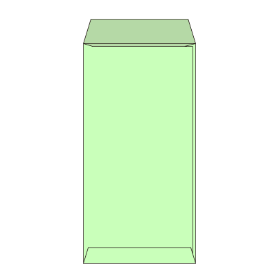 長3透けないコーティング パステルグリーン80 (〒枠あり)
幅 x 天地：120 x 235mm
米坪：80g/m2