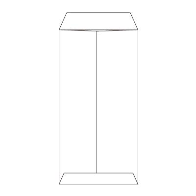 長3 セロ窓1号 透けないコーティング ケント80 (〒枠ナシ)
幅 x 天地：120 x 235mm
米坪：80g/m2