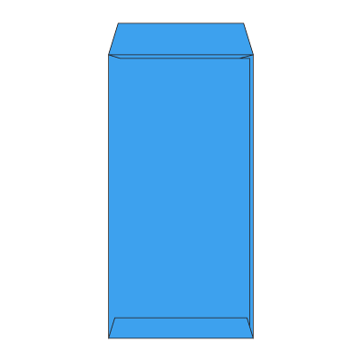 長3ブルー85 ヨコ貼 (〒枠付き)
幅 x 天地：120 x 235mm
米坪：85g/m2