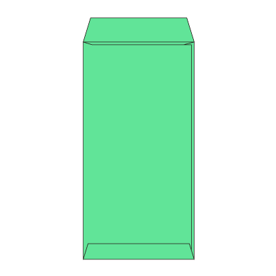 長3カラーエメラルド85 ヨコ貼 (〒枠付き)
幅 x 天地：120 x 235mm
米坪：85g/m2