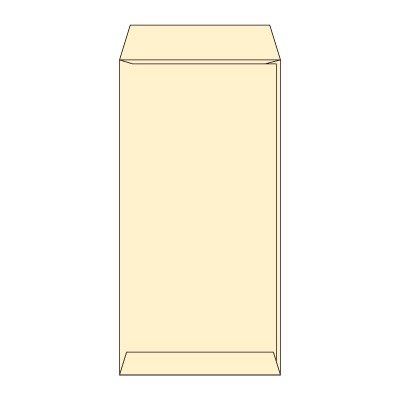 廃番）長3窓サイド封筒コットンナチュラル 116.3g 地紋有
幅 x 天地：120 x 235mm
米坪：116g/m2