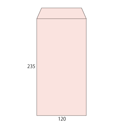 長3サイド封筒 コットン ピンク 116.3g
幅 x 天地：120 x 235mm
米坪：116g/m2