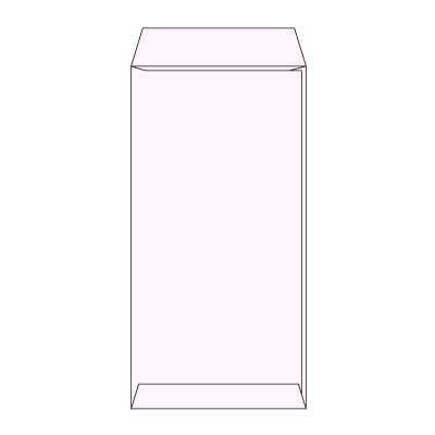 長3カラーピンク85 ヨコ貼 (〒枠付き)
幅 x 天地：120 x 235mm
米坪：85g/m2