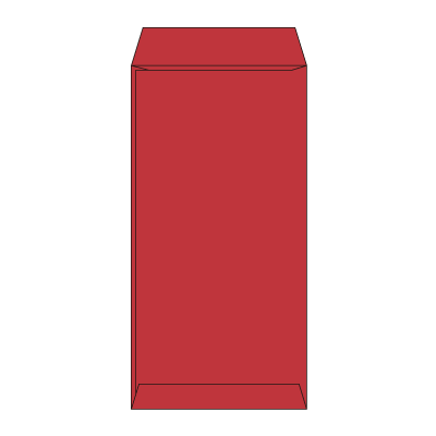 長3サイド封筒 コニーカラーレッド 85g
幅 x 天地：120 x 235mm
米坪：85g/m2