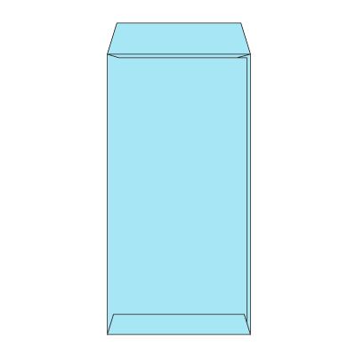 長3カラーソライロ85 ヨコ貼 (〒枠付き)
幅 x 天地：120 x 235mm
米坪：85g/m2