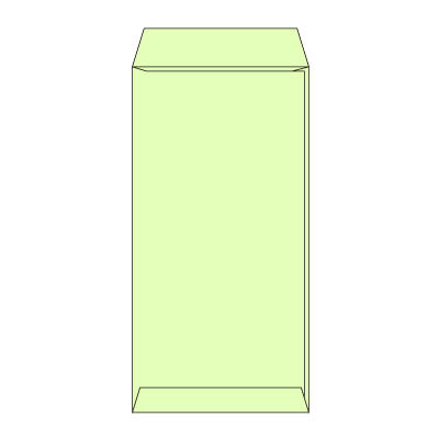 長3カラーウグイス85 ヨコ貼 (〒枠ナシ)
幅 x 天地：120 x 235mm
米坪：85g/m2