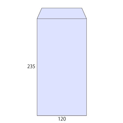 長3パステルアクア80 ヨコ貼 (〒枠ナシ)