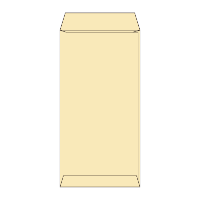 長3パステルベージュ80 ヨコ貼 (〒枠付き)
幅 x 天地：120 x 235mm
米坪：80g/m2