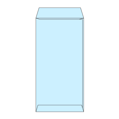 長3パステルブルー80 ヨコ貼 (〒枠ナシ)
幅 x 天地：120 x 235mm
米坪：80g/m2