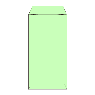 長3セロ窓1号 パステルグリーン80 (〒枠ナシ)
幅 x 天地：120 x 235mm
米坪：80g/m2