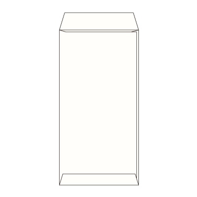 長3パステルホワイト80 ヨコ貼 (〒枠付き)
幅 x 天地：120 x 235mm
米坪：80g/m2