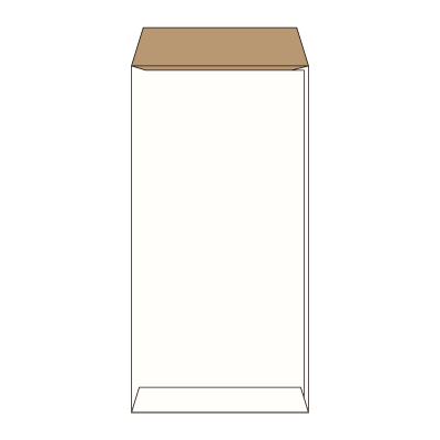 長3サイド封筒 ホワイトクラフト 100g
幅 x 天地：120 x 235mm
米坪：100g/m2