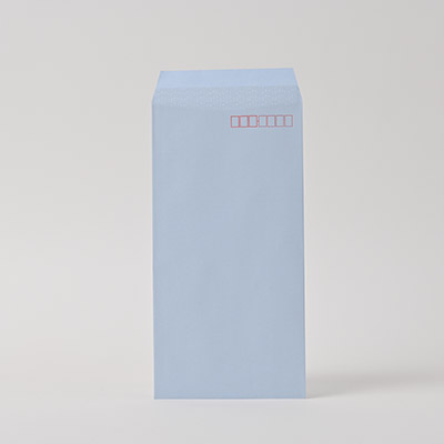 長3 ヨミニクイECアクア 80 スミ貼 (〒枠付き)
幅 x 天地：120 x 235mm
米坪：80g/m2