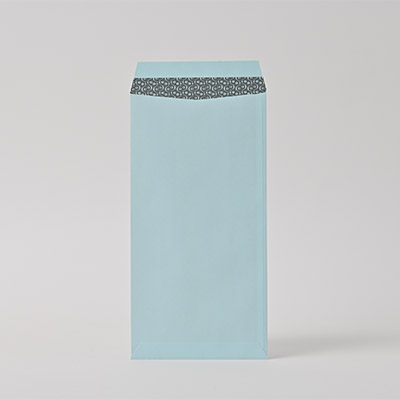 長3 ヨミニクイECブルー 80 スミ貼 (〒枠付き)
幅 x 天地：120 x 235mm
米坪：80g/m2