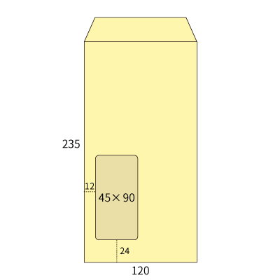 長3セロ窓1号 透けないコーティング パステルクリーム80 (〒枠ナシ)