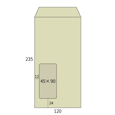 長3セロ窓1号 透けないコーティング パステルグレー80 (〒枠ナシ)
