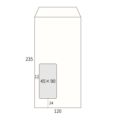 長3セロ窓1号 透けないコーティング パステルホワイト80 (〒枠ナシ)