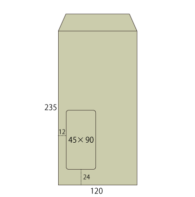 長3セロ窓1号グレイ70中貼(〒枠ナシ)