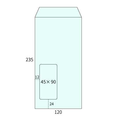 長3セロ窓1号ミズ70中貼(〒枠ナシ)