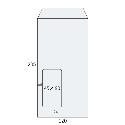 長3セロ窓1号スカイ70中貼(〒枠ナシ)