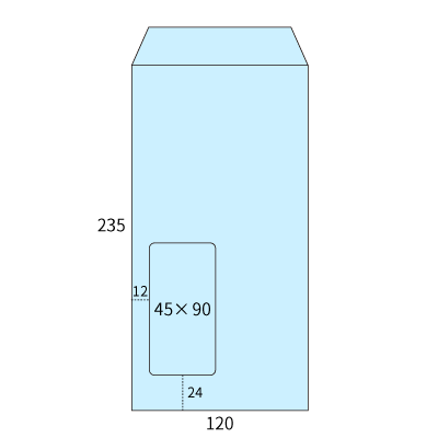 長3セロ窓1号 パステルブルー80 (〒枠ナシ)