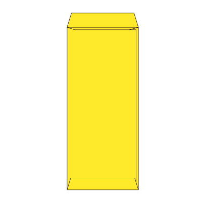 長4カラーイエロー70ヨコ貼(〒枠あり)
幅 x 天地：90 x 205mm
米坪：70g/m2