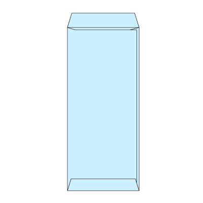 長4パステルブルー80ヨコ貼(〒枠あり)
幅 x 天地：90 x 205mm
米坪：80g/m2