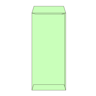 長4パステルグリーン80ヨコ貼(〒枠あり)
幅 x 天地：90 x 205mm
米坪：80g/m2