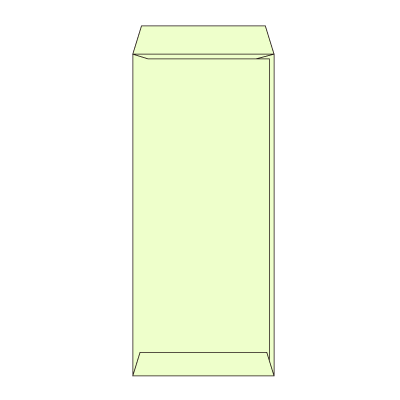 長4パステルウグイス80ヨコ貼(〒枠あり)
幅 x 天地：90 x 205mm
米坪：80g/m2