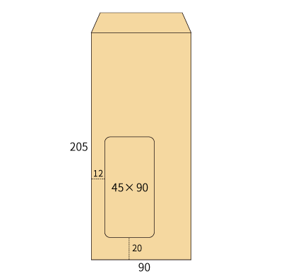 長4 ハイルック クラフト 70 中貼 (〒枠なし) (窓45×90)