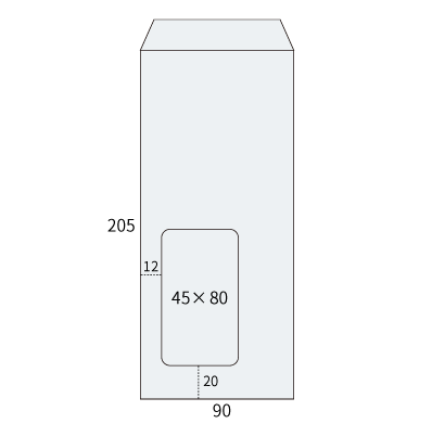 長4セロ窓5号カラースカイ70(〒枠ナシ)