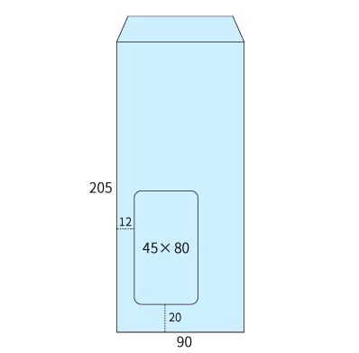 長4セロ窓1号パステルブルー80(〒枠ナシ)