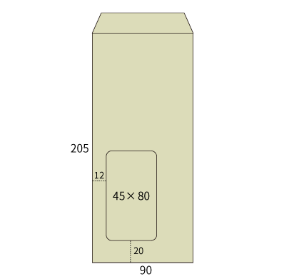 長4セロ窓1号パステルグレイ80(〒枠ナシ)