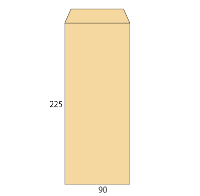長40 クラフト 70(〒枠なし)
幅 x 天地：90 x 225mm
米坪：70g/m2