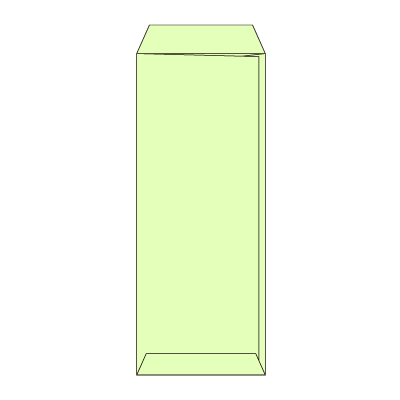 長40 カラーウグイス70ヨコ貼(〒枠あり)
幅 x 天地：90 x 225mm
米坪：70g/m2