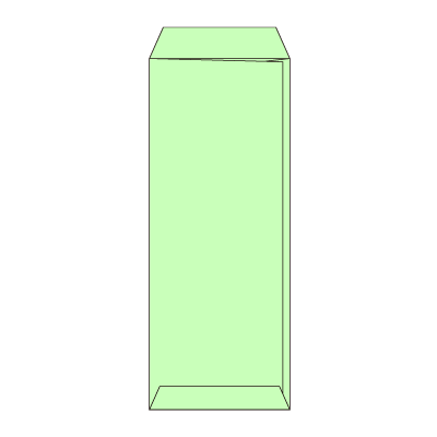 長40パステルグリーン80ヨコ貼(〒枠あり)
幅 x 天地：90 x 225mm
米坪：80g/m2