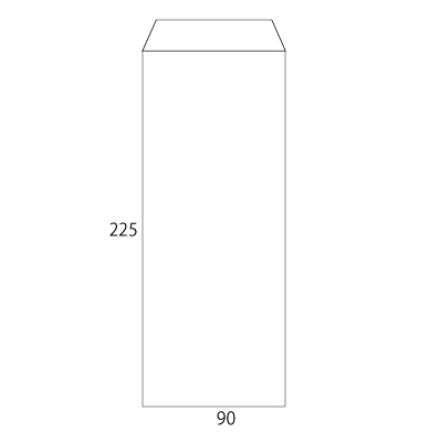 長40 ケント 80(〒枠ナシ)
幅 x 天地：90 x 225mm
米坪：80g/m2
