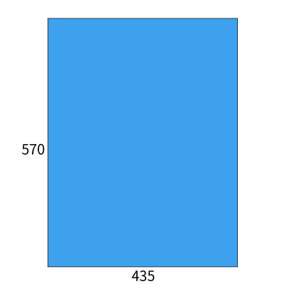 廃番）大型袋 2切判 ブルー120
幅 x 天地：435 x 570mm
米坪：120g/m2