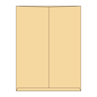 大型袋 2切判 クラフト120
幅 x 天地：435 x 570mm
米坪：120g/m2