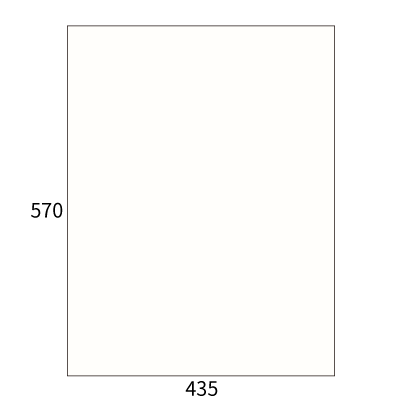 大型袋 2切判 Sホワイト120
幅 x 天地：435 x 570mm
米坪：120g/m2