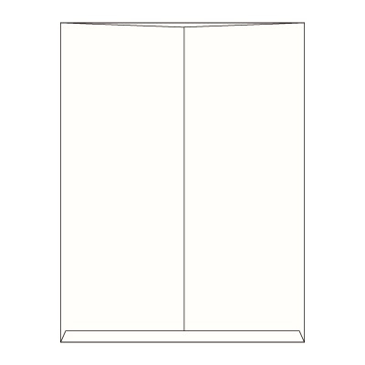 大型袋 2切判 Sホワイト120
幅 x 天地：435 x 570mm
米坪：120g/m2