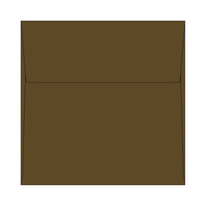 SE16カマス封筒コットンパールチョコレート
幅 x 天地：160 x 160mm
米坪：125g/m2
