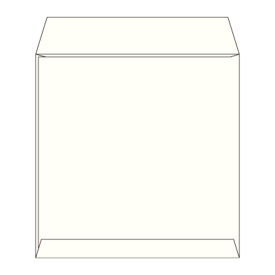 SE22サイド封筒 コットンスノーホワイト 116.3g
幅 x 天地：220 x 220mm
米坪：116g/m2
