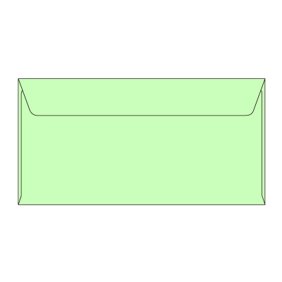 洋長3カマス 透けないコーティング パステルグリーン 100(〒枠なし)