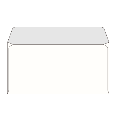 洋長3カマス フタ開き 透けないコーティング パステルホワイト 100(〒枠なし)
幅 x 天地：235 x 120mm
米坪：100g/m2