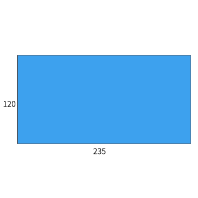 洋長3カマス ブルー 85(〒枠なし)
幅 x 天地：235 x 120mm
米坪：85g/m2